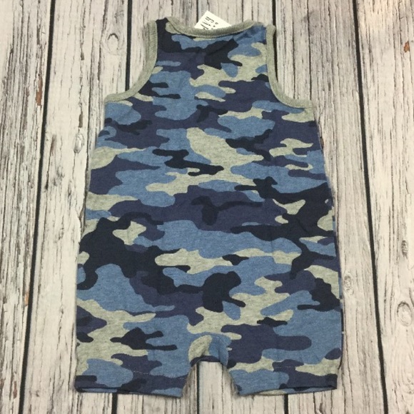 Gap Boys 0-3 Months Blue Camouflage Romper - Picture 8 of 8